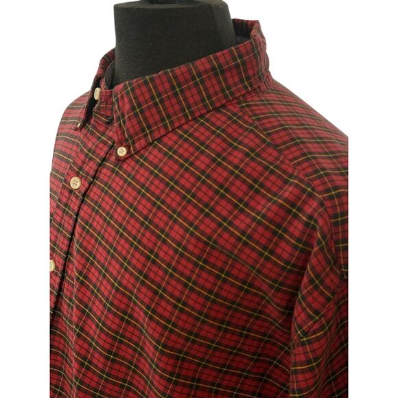 Polo Ralph Lauren 3XB Big Button Down Dress Shirt Classic Fit Red Black Plaid - Picture 4 of 7